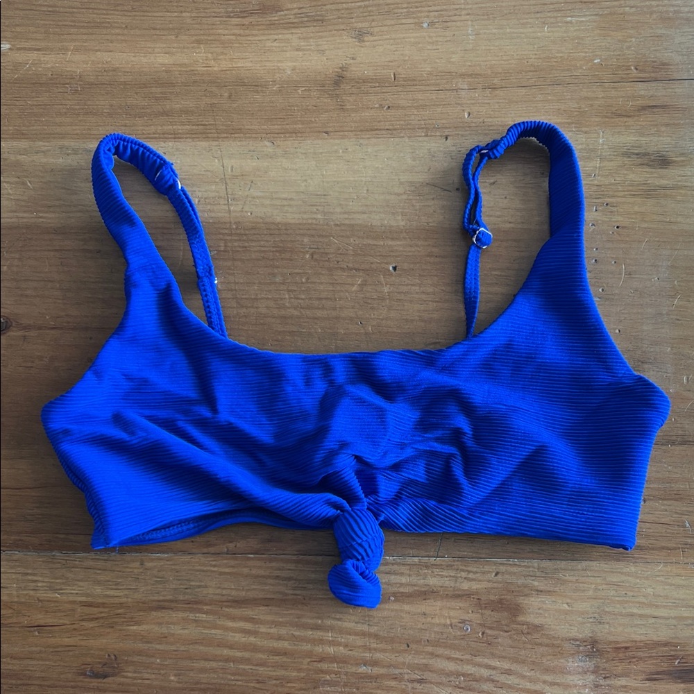 Skinny Dip Blue Knotted Bikini Top